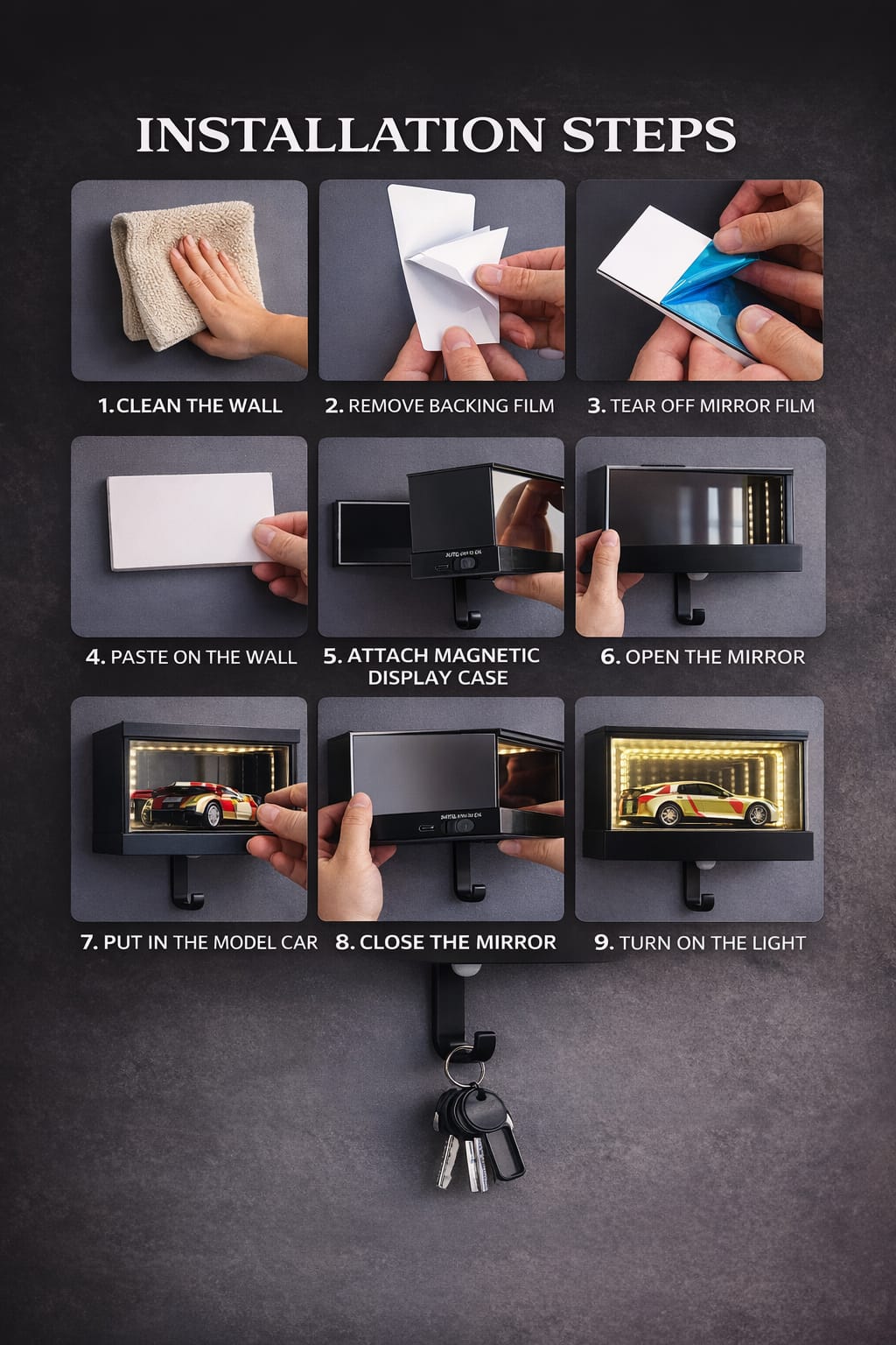 Infinity Keychain Holder – Creative and Effortless Key Organizer for Cars, Homes, and Offices